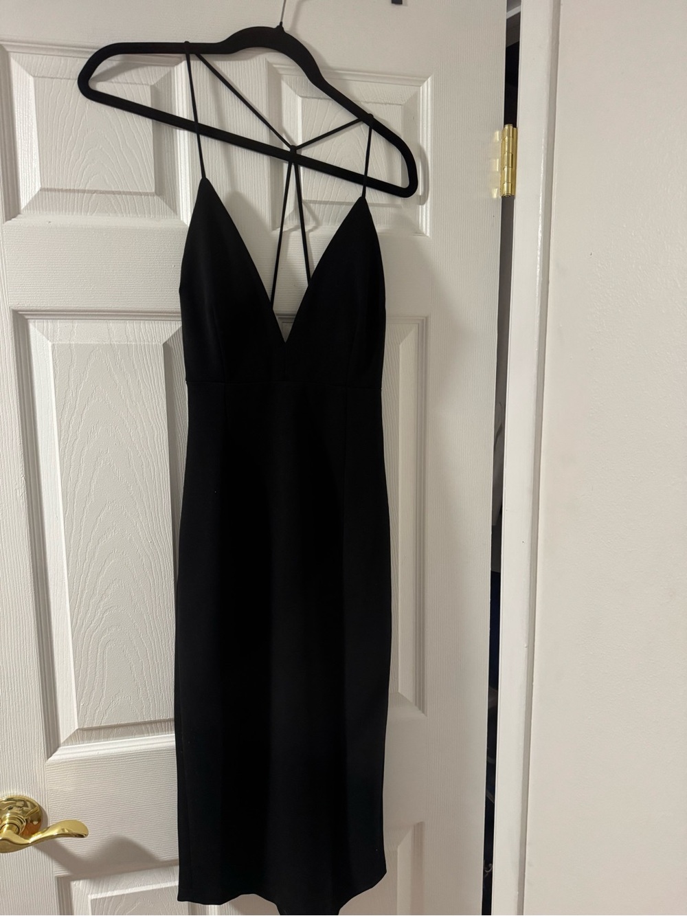 Hello Molly Strappy V-Neck Plunge Little Black Dress